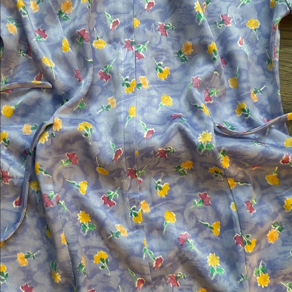 Blowing Bubbles | Vintage 1980’s Light Purple Floral A-Line Dress Flowy Large - Picture 11 of 12
